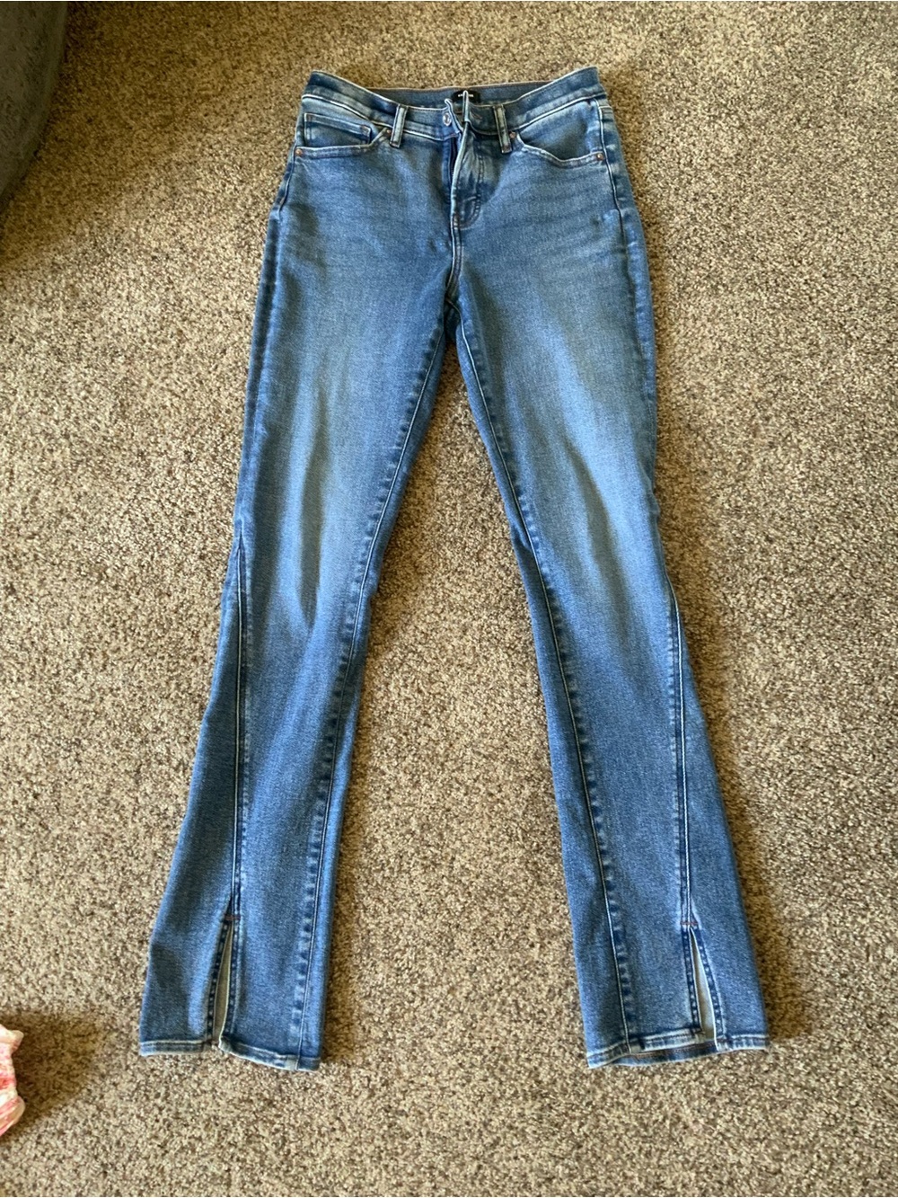 Express Women's Skinny Blue Jeans with Ankle Slits